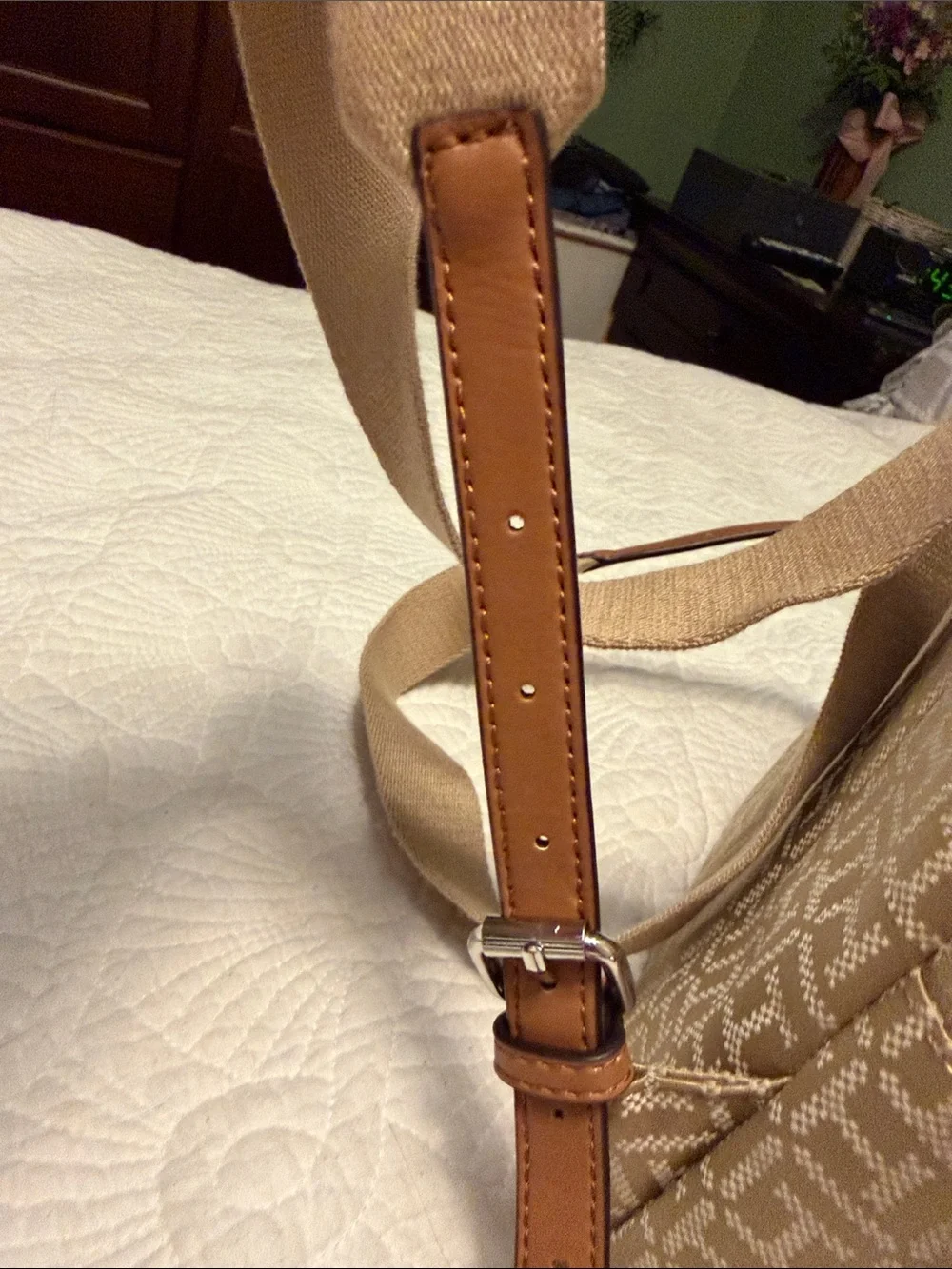 Tommy Hilfiger Beige Monogram Backpack